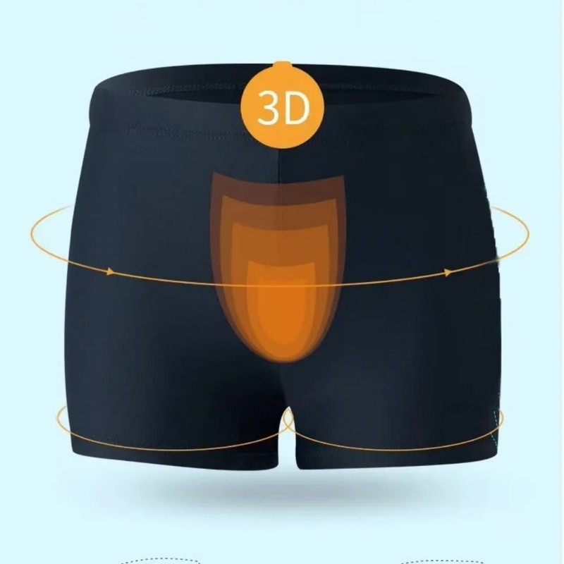 Swim Trunk Quick Dry - Men's Double Layer 3D Pouch Anti-Embarrassment