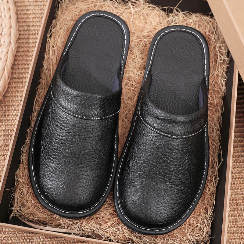 Flip Flop Leather Men - Home Leather Slippers Men and Women