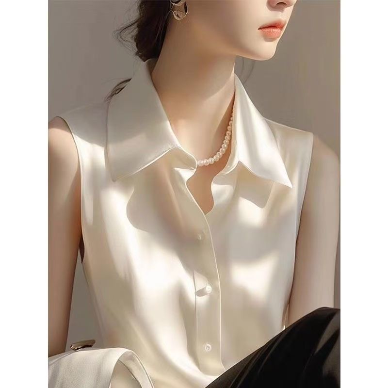 French Satin POLO Collar Sleev - đánh giá và giá Shirt Camp Collar
