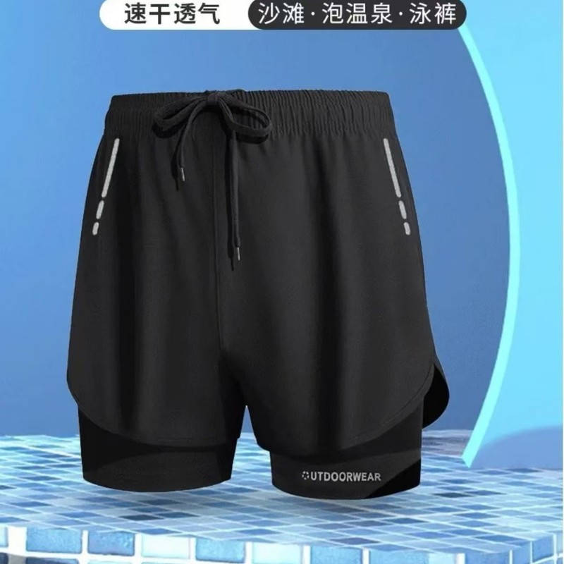 Men's Double Layer 3D Pouch An - đánh giá và giá Swim Trunk Quick Dry