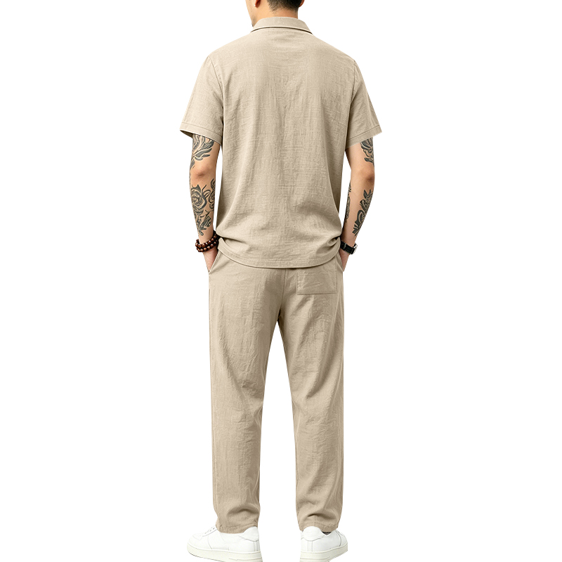 Men's 2 Piece Polo Set Short S - đánh giá và giá Short Linen Drawstring